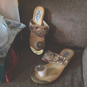 New in Box. Never Never worn! Adorable Italian Sandles with tons of applications